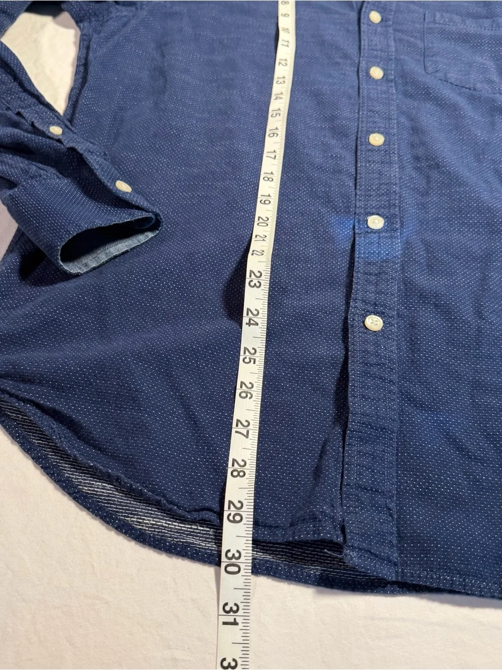Banana Republic Men's Dark Blue Micro-Dot Button-Down Shirt